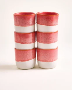 Coimbra - Set of 6 large Cups pink cream