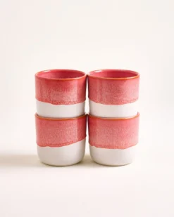 Coimbra - Set of 4 large Cups pink cream