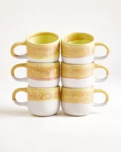Coimbra - Set of 6 mugs small yellow