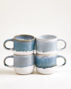 Coimbra Tasse groß graublau 4er-Set