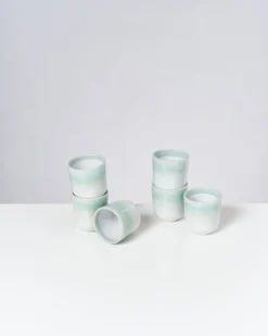 Copa Alto Becher klein mint weiß 6er-Set