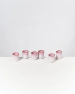 Copa Alto Espressobecher rosa weiß 6er-Set