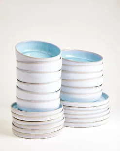 Cordoama Geschirr-Set aqua 24-teilig