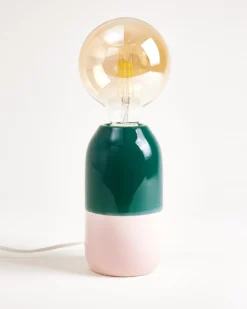 Farol lamp dark green pink