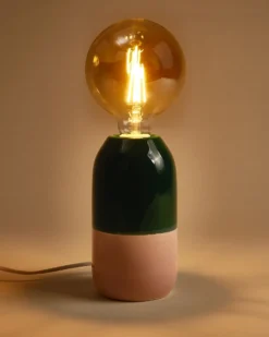 Farol lamp dark green pink