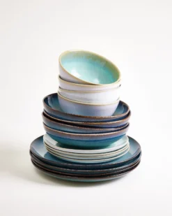 Geschirr-Set Ocean Vibes grünblau mint 16-teilig