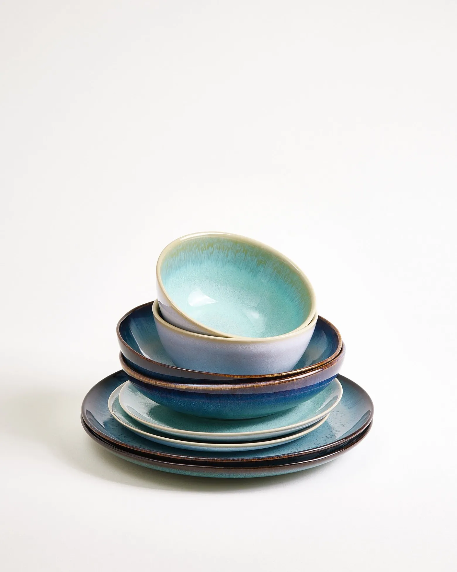 Geschirr-Set Ocean Vibes grünblau mint 8-teilig