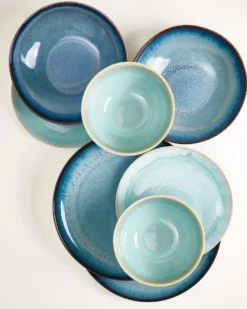 Geschirr-Set Ocean Vibes grünblau mint 8-teilig