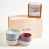 Gift set Coimbra small cup & scented candle purple gray-blue 3 pieces