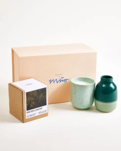 Gift set Winter Forest dark green mint 3 pieces