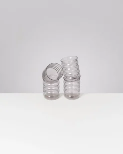 Joia Glas groß bubble grau 4er-Set