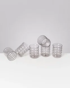 Joia Glas groß bubble grau 6er-Set