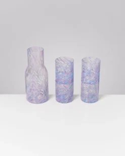 Joia Glas groß drops blau lila 5er-Set