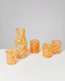 Joia Glas groß drops orange 5er-Set