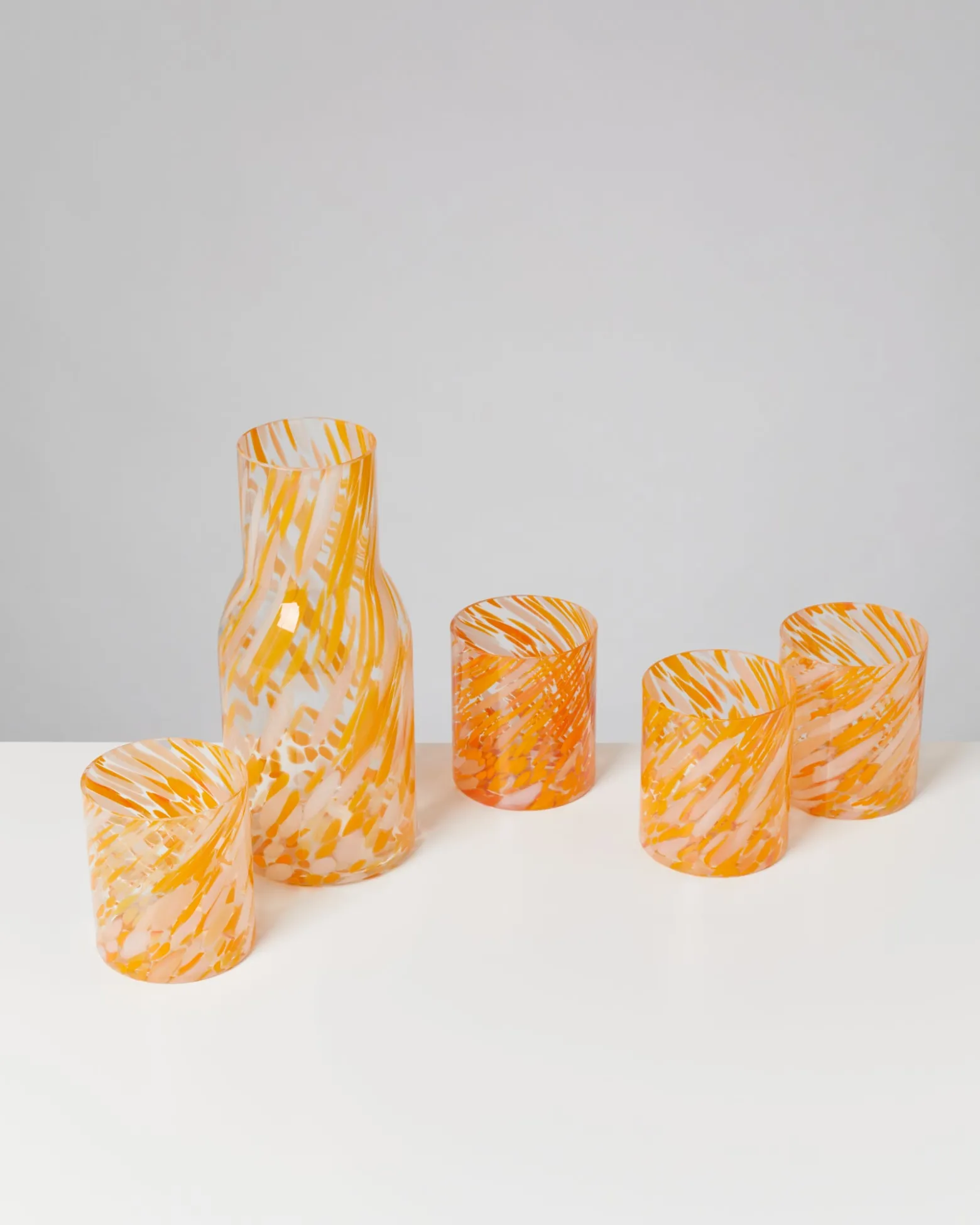 Joia Glas groß drops orange 5er-Set