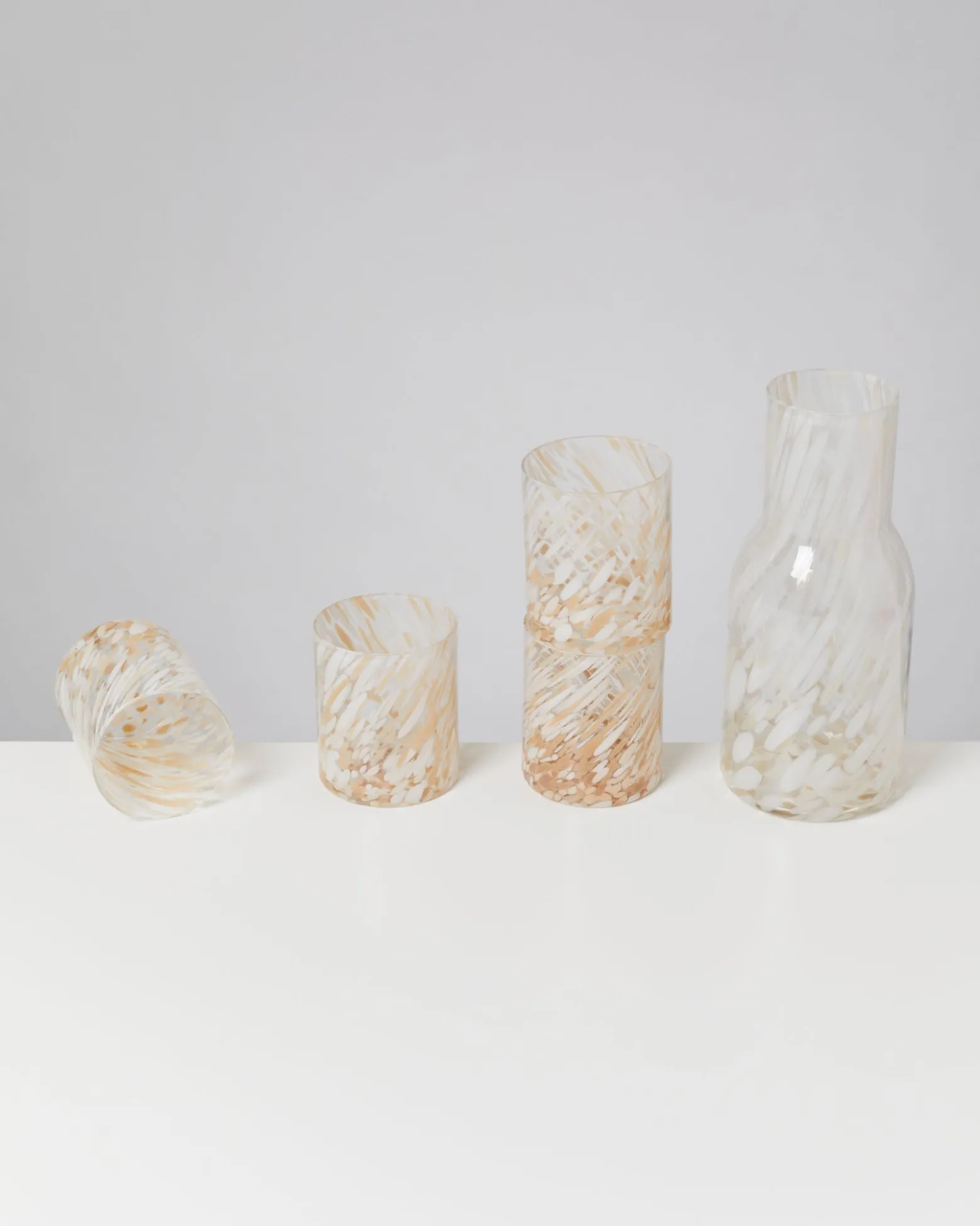 Joia Glas groß drops sand 5er-Set