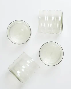 Joia Glas klein bubble smaragd 4er-Set