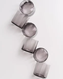 Joia Glas klein flower grau 6er-Set