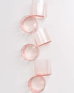 Joia Glas klein flower rosé 6er-Set