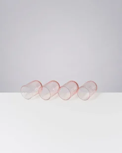 Joia Glas klein riffled rosé 4er-Set