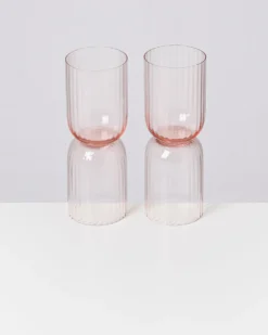 Joia Glas klein riffled rosé 4er-Set