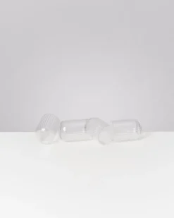 Joia Glas klein riffled transparent 4er-Set