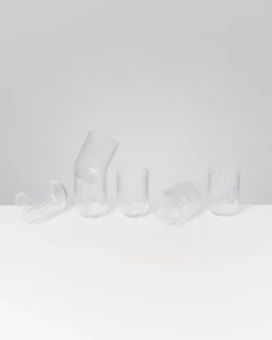 Joia Glas klein riffled transparent 6er-Set