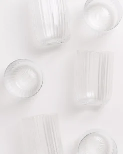 Joia Glas klein riffled transparent 6er-Set