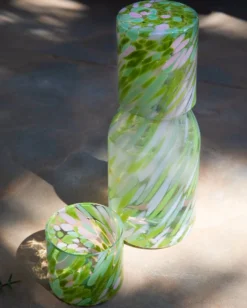 Joia - Glass small drops green pink
