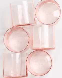 Joia - Set of 6 glasses flower pink opal