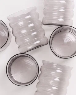 Joia - Set of 6 glasses large bubble amethiste