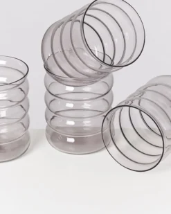 Joia - Set of 4 glasses large bubble amethiste