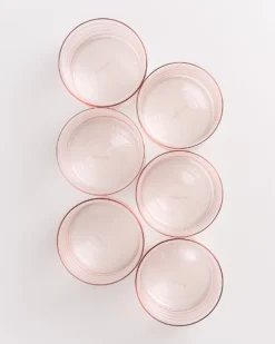 Joia - Set of 6 glasses large bubble pink opal