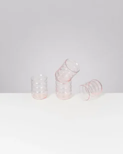 Joia - Set of 4 glasses large bubble pink opal