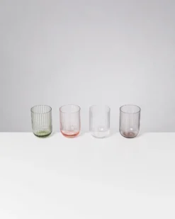 Joia - Set of 4 glasses riffled mix