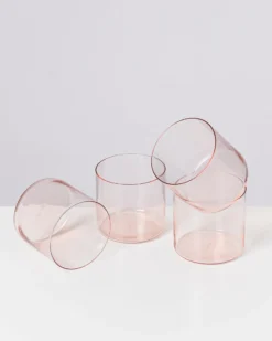 Joia - Set of 4 glass small pink opal