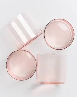 Joia - Set of 4 glass small pink opal