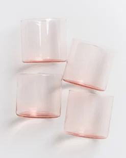 Joia - Set of 4 glass small pink opal