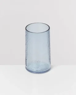 Leiria Glas klein riffled blau 4er-Set