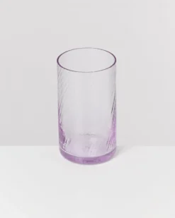 Leiria Glas klein riffled lila 6er-Set