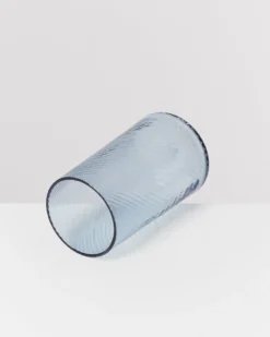 Leiria - Glass riffled blue