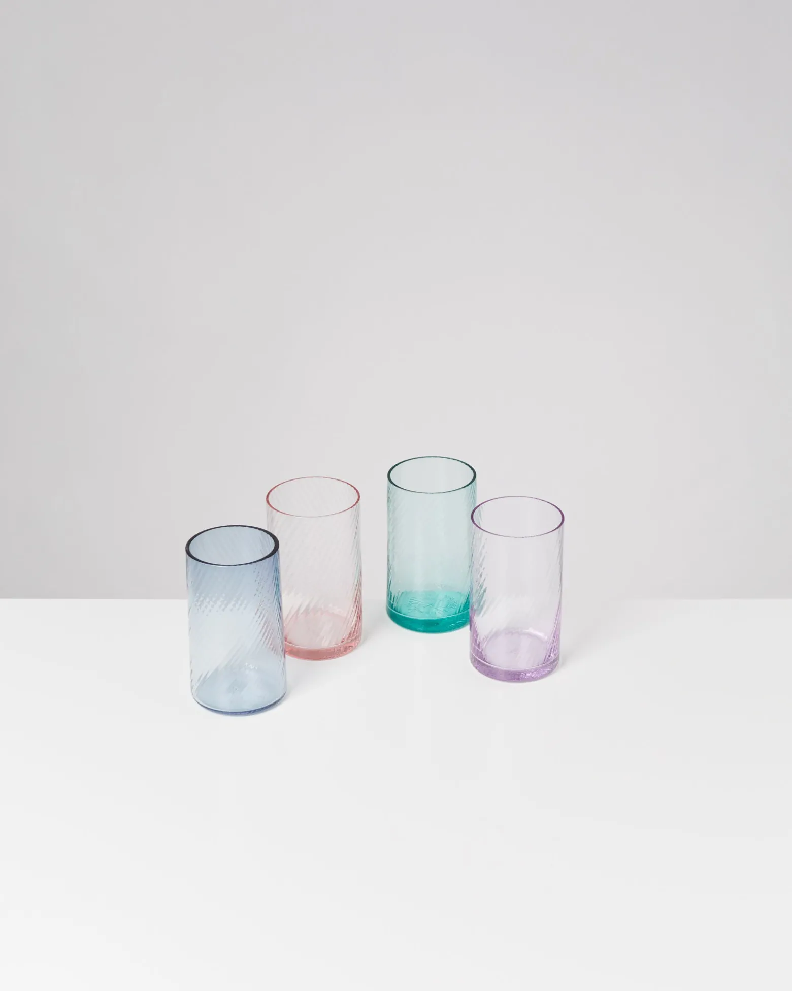 Leiria - Glass riffled blue