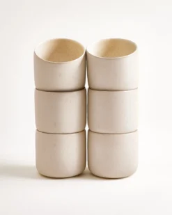 Lorosa - Large cup sand Set of 6