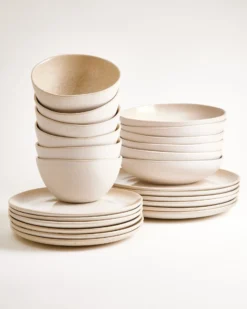 Lorosa - Tableware set sand 24 pieces