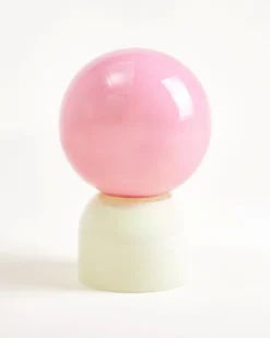 Lumo - Glass lamp pink light green