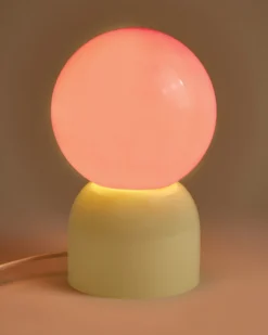 Lumo - Glass lamp pink light green