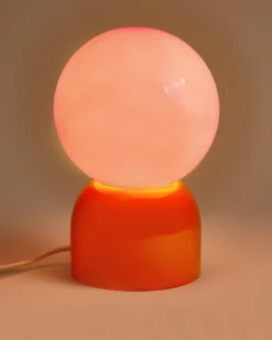 Lumo - Glass lamp pink orange