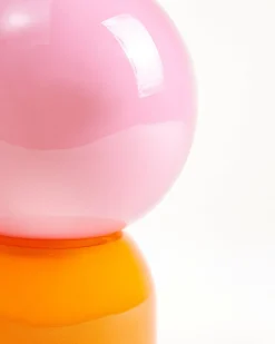 Lumo - Glass lamp pink orange