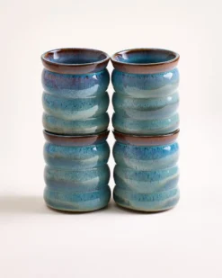 Madeira - Set of 4 cups large bubble green-blue