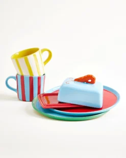 MaM x Isis Maria Geschirr-Set Shrimp Stripe mix 5-teilig